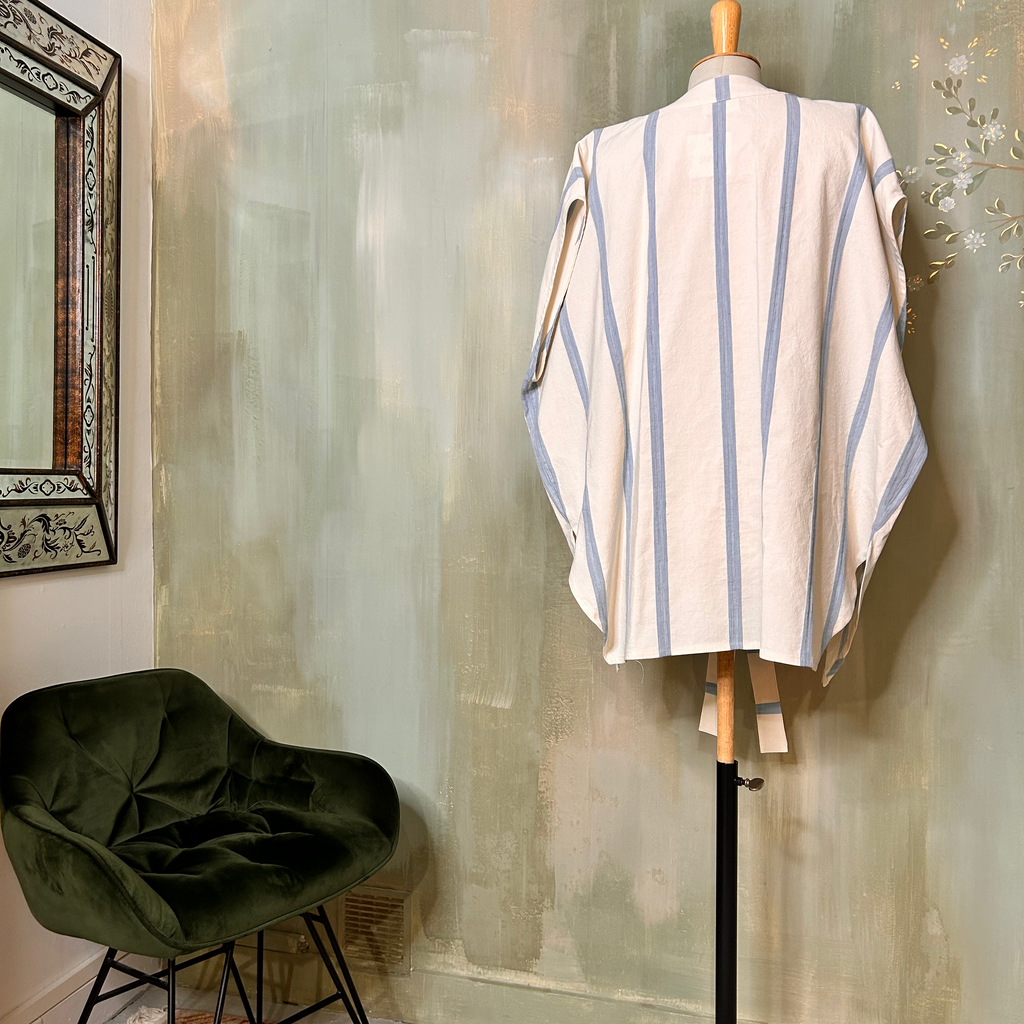 AO Kimono oversize en coton rayé