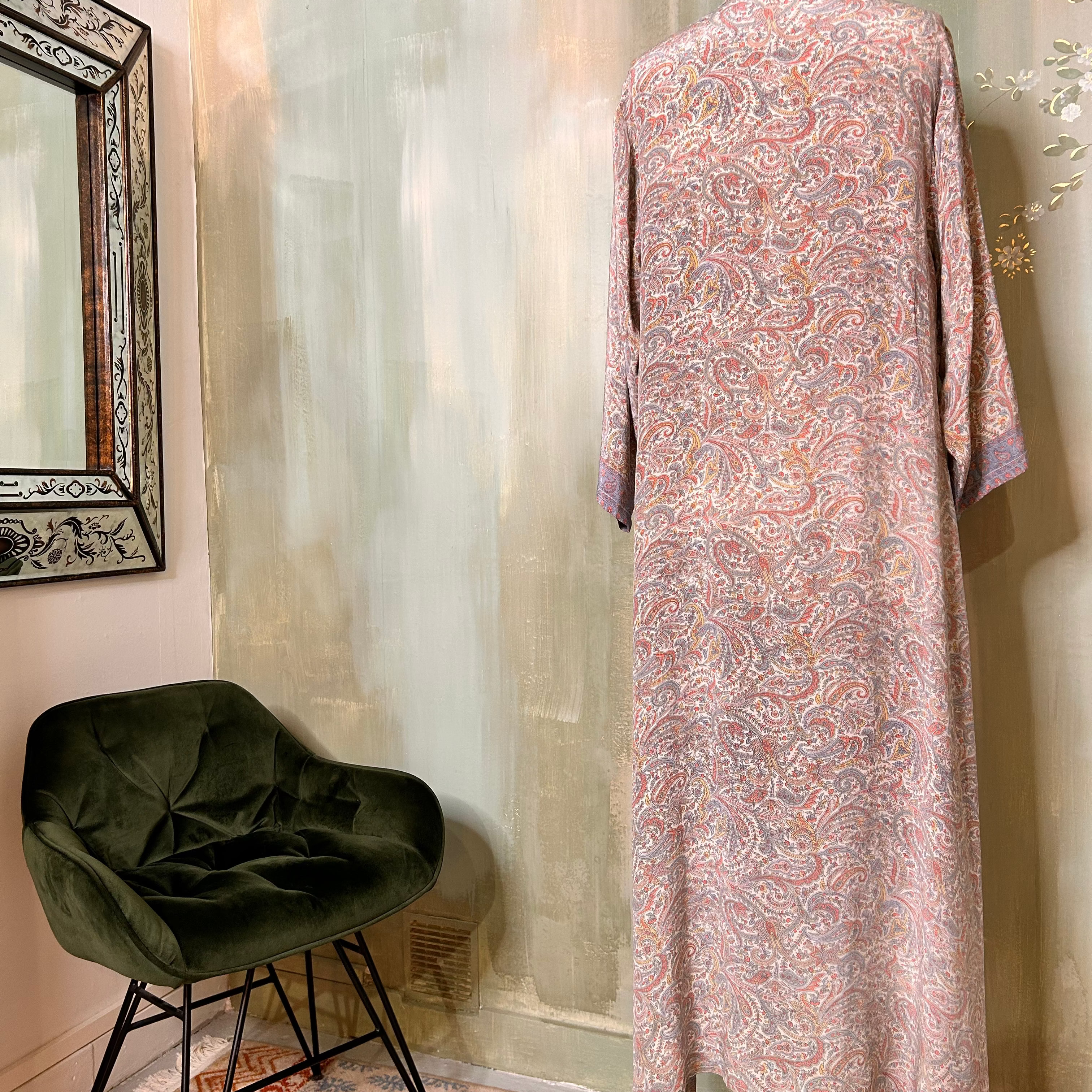 YUME Robe longue kurta en sari en soie vintage