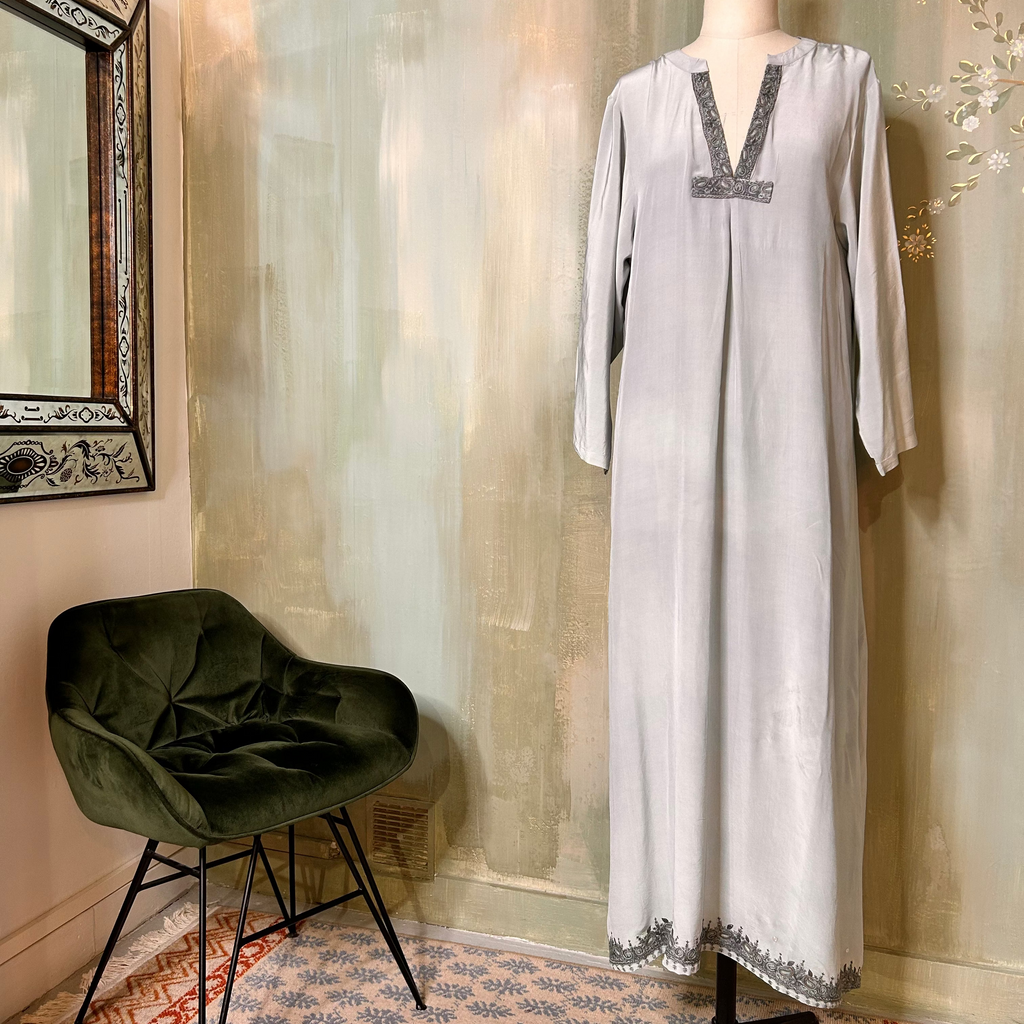 YUME Robe longue kurta en sari en soie vintage