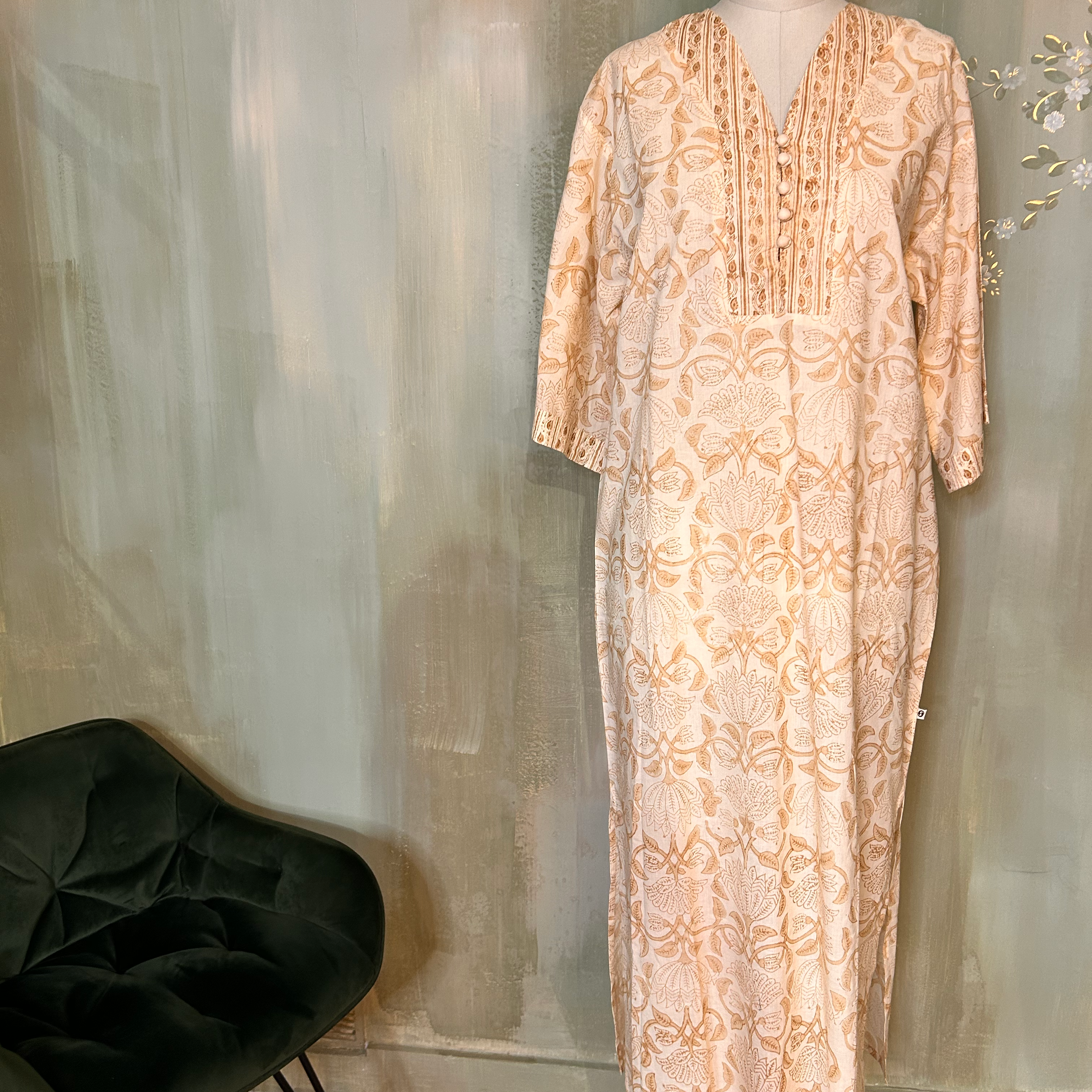 NAGOMI Kurta en coton imprimé à la main