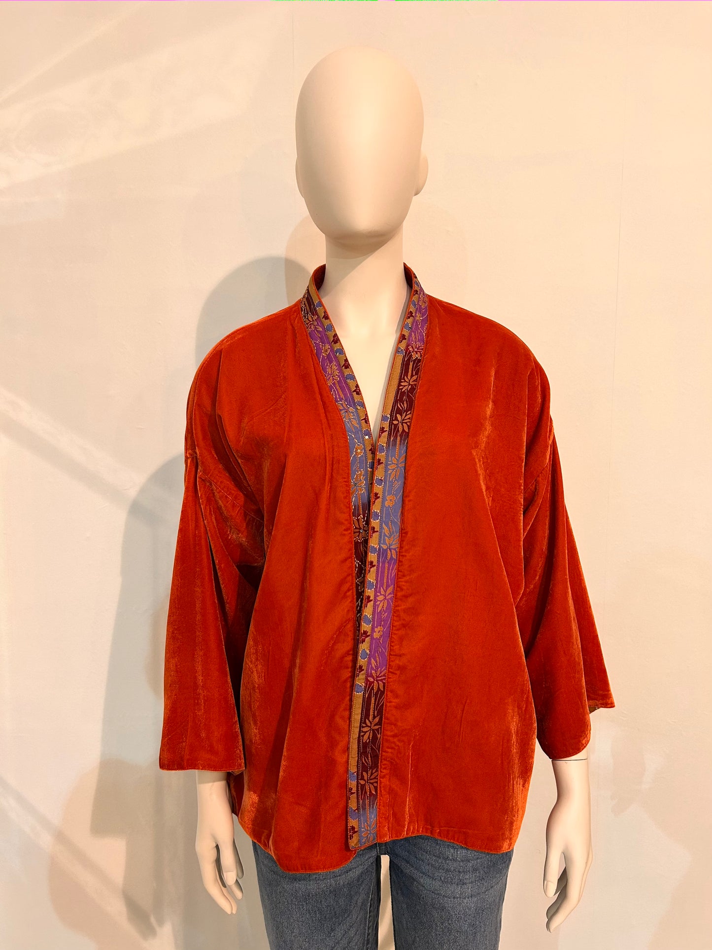 CARMA KIMONO/VESTE REVERSIBLE VELOURS SOIE