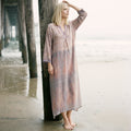 YUME Robe longue kurta en sari en soie vintage