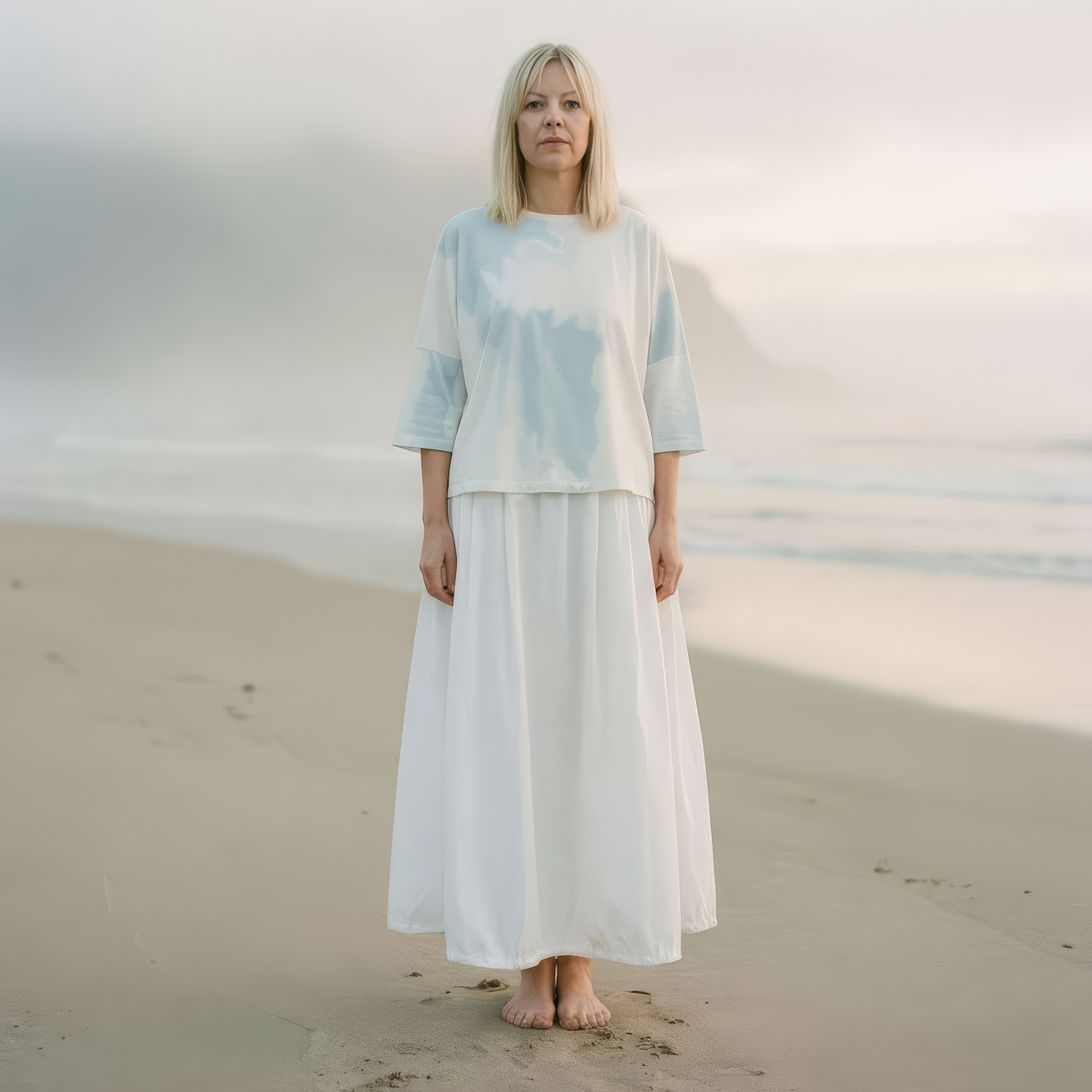 NAMI Jupe longue en popeline craquante